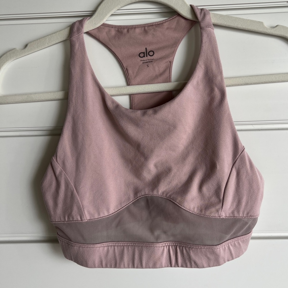 Alo Sports Bra Dusty Rose Size Small Like-New